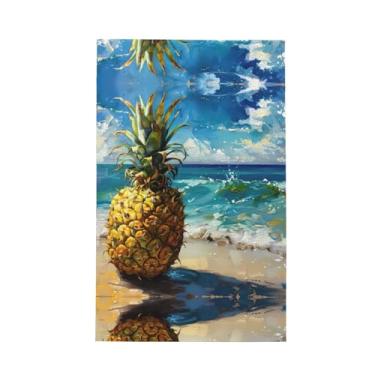 Imagem de XLLingL Toalha de cozinha com estampa de abacaxi by The Sea Waffle, panos de prato de microfibra, para decoração e limpeza de cozinha - 1 peça