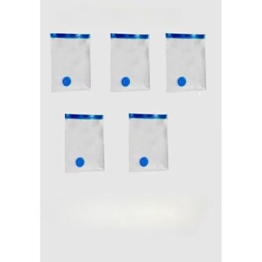 Imagem de Kit de 5 Sacos a Vácuo + Bomba de Tomada 110V - Para Organização e Proteção de Roupas, Armazenamento Doméstico e Compactação Segura (Transparente,60X80 CM (KIT5))
