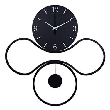 Imagem de AkosOL Relógio de parede decorativo nórdico, relógio moderno silencioso sem tique-taque com movimento de varredura de pêndulo, para sala de estar