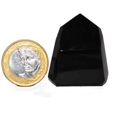 Imagem de Ponta Obsidiana Negra Pequena 39mm Pedra Lava Vulcanica - CristaisdeCu