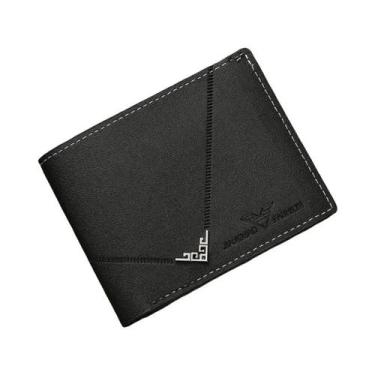 Imagem de Carteira De Couro Slim Masculina, Porta Múltiplos Cartões, ID, Casual 