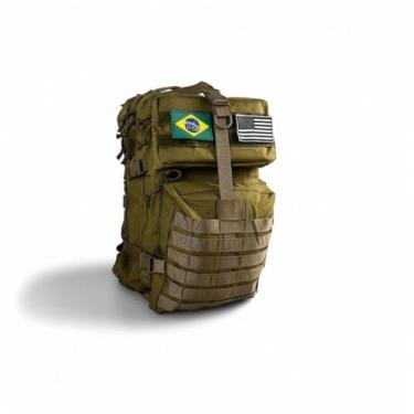 Imagem de Mochila Tática Militar Masculina Grande Com regulagem para deixa-la compacta (Preto)
