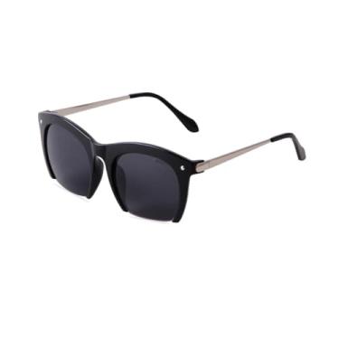 Imagem de Óculos de Sol Femininos Estilo Retrô com Meia Armação, Armação Grande em Tartaruga, Proteção UV400 para o Verão (1)