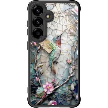 Imagem de DEENAKIN Capa fofa para Samsung Galaxy S25 Plus, capa rígida floral estética, compatível com Magsafe, capa protetora de telefone fina retrô moderna e exclusiva para mulheres e meninas, beija-flor