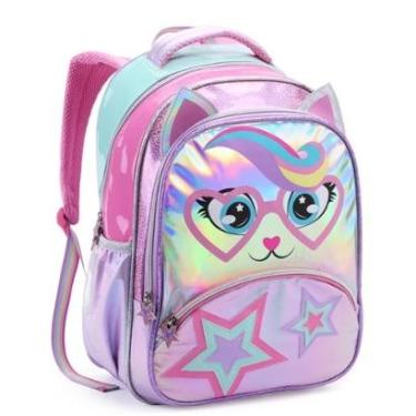 Imagem de MOCHILA CRECHE INFANTIL GATINHA HOLOGRAFICA 3D-Feminino