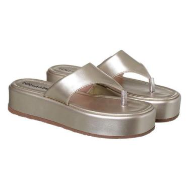 Imagem de Chinelo feminino plataforma lolla maria - Lolla Maria Calçados, Dourad