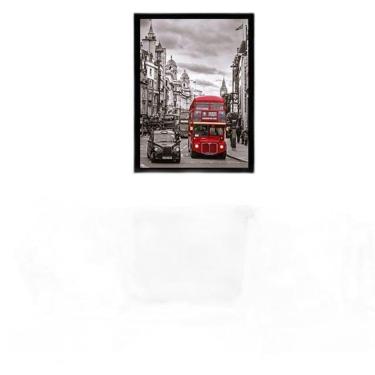 Imagem de Quadro Fotografia Ônibus Londres Vermelho 33X24 Vidro Preta