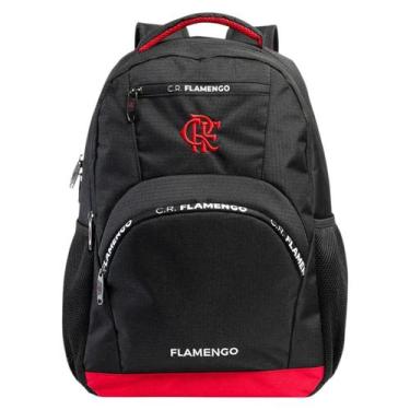 Imagem de Mochila Flamengo Costa Com Laterais Para Garrafa, Preto, Vermelho, UN