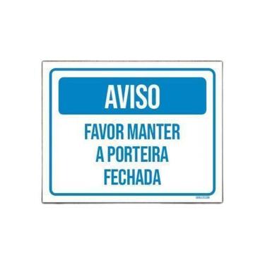 Imagem de Kit 5 Placas Aviso Favor Manter Porteira Fechada