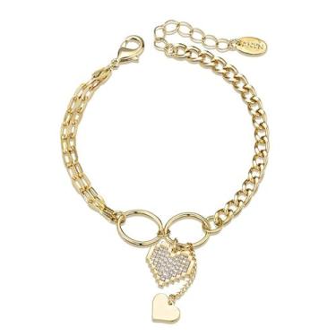 Imagem de Pulseiras de ouro para mulheres, pulseira de ouro moderna, pulseira de camada dupla ajustável, corrente feminina de titânio de camada dupla, pulseiras de corrente à prova d'água, joias de presente