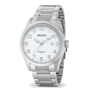 Imagem de Relógio Orient Masculino Analógico De Pulso Prateado Em Aço inoxidável Quartz Clássico Casual Brilha no Escuro Calendário Prova D'água 100 Metros Original