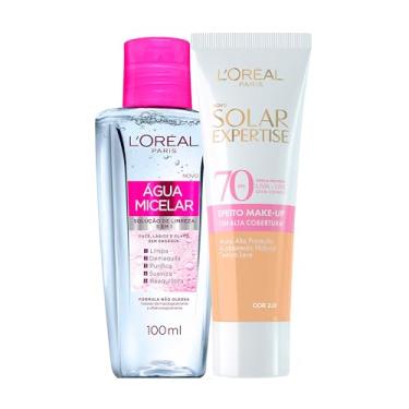 Imagem de Solar Expertise Efeito Makeup Cor 2.0 FPS70 30g + L'Oréal Paris Dermo Expertise Solução de Limpeza 5 em 1 - Água Micelar 100ml