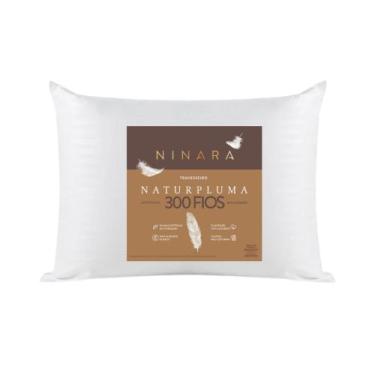 Imagem de Travesseiro Toque Pluma 50x70 Percal 300F Maquinetado Branco Ninara