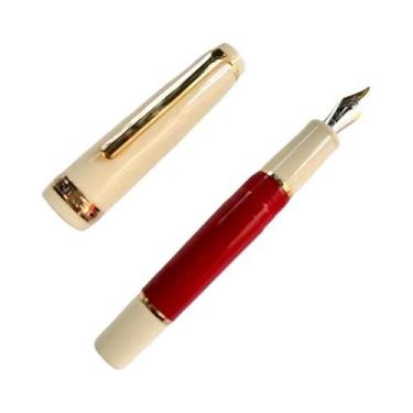 Imagem de Caneta-tinteiro Mini Curta Com Acabamento Dourado, Design Clássico, Co