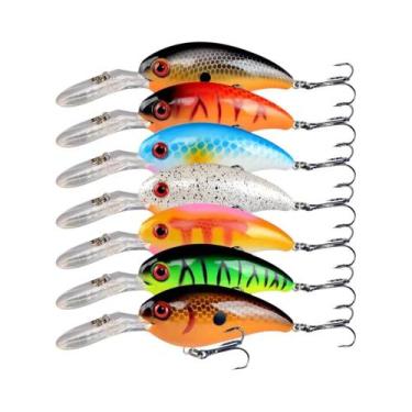 Imagem de Conjunto De 7 Iscas Flutuantes Crankbait Para Pesca, Isca Dura Wobbler