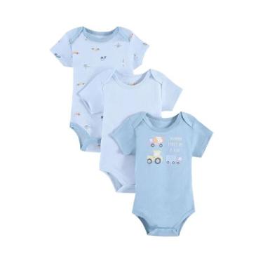 Imagem de Conjunto De Body De Verão Para Bebês Meninos 3 Peças Com Estampa De Di