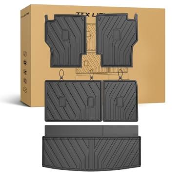 Imagem de TTX LIGHTING Forro de carga e 2º e 3º tapete de encosto para Ford Expedition 7 assentos (não para Max) 2018-2024 - Tapete de porta-malas de ajuste personalizado para Ford Expedition 2ª fileira com