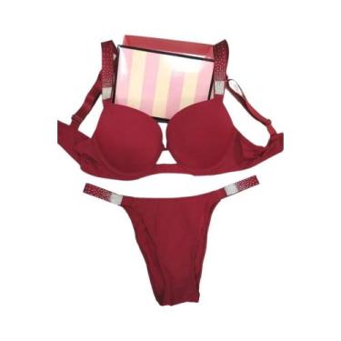 Imagem de Conjunto De Lingerie Sexy Com Strass Para Mulheres, Bralette, Tanga, C