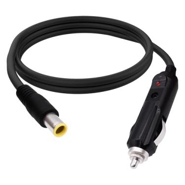 Imagem de CybNemo Cabo adaptador de carregamento DC 8 mm 7909 para isqueiro de carro 7,9 x 5,5 mm macho para isqueiro macho cabo adaptador de carregamento 12V 24V para alto-falantes DVR de carro, câmera, laptop