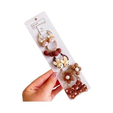 Imagem de Elástico De Cabelo Infantil Com Laço De Flor De Desenho Animado Fofo P