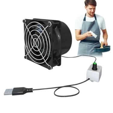 Imagem de Ventilador de exaustor de banheiro, extrator de fumaça, mini absorvente USB, impulsionador em linha, velocidade ajustável para uso em casa de banho, cozinha, janela