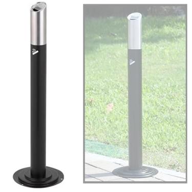Imagem de Cinzeiro de pé ao ar livre - Suporte de descarte de cigarros de aço inoxidável à prova de vento, cinzeiro de metal comercial para fumantes, recipiente durável para cinzas de chão