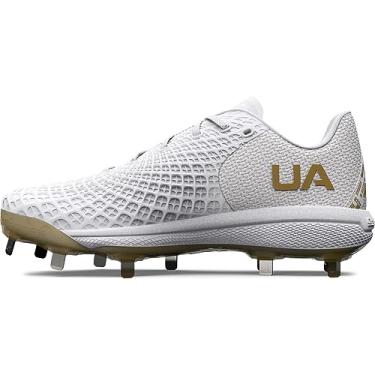 Imagem de Under Armour Tênis feminino de softbol Glyde 2.0 Mt, (105) Branco/Branco/Ouro Metálico, 41