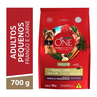 Imagem de Ração Purina One Cães Adultos Minis e Pequenos Frango e Carne 700g