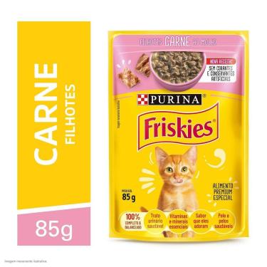 Imagem de Ração Úmida Gatos Filhotes Carne 85g Friskies
