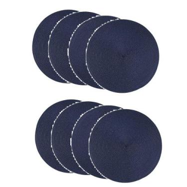 Imagem de Jogo Americano Redondo 8 Unidades -  Azul Marinho - Copa&cia, Azul mar