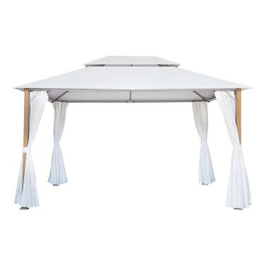 Imagem de Gazebo Aluminio E Poliester 4x3m Branco Com Cortina - Deluxe