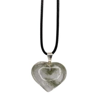 Imagem de Colar Pingente Pedra Cristal com Pedras Mistas Coração - Meta Atacado