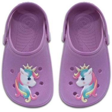 Imagem de Sandália Babuche Infantil Menina Unicórnio Leve Macio 12.37-Feminino