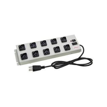 Imagem de Filtro Linha 10 Tomadas Bivolt Espaçado Caixa Metal - FIOLUX