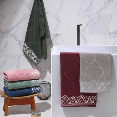 Imagem de Toalha De Rosto Marrocos Avulsa 01 Peça 400g/m² 75cm X 45cm 100% Algodão - Verde Musgo