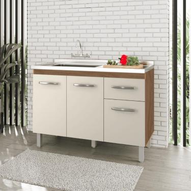 Imagem de Gabinete De Cozinha Completo Com Pia Savana Off White