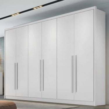 Imagem de Guarda-Roupa Casal Brest 6 Portas 8 Gavetas 100% Mdf Neve - Pnr Móveis