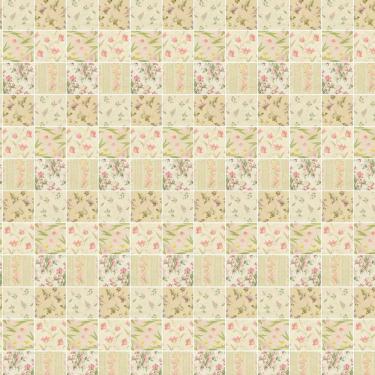 Imagem de Papel De Parede Azulejo Flores Autocolante Cozinha Banheiro