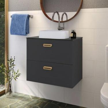 Imagem de Gabinete Para Banheiro Em Aço Com Tampo Em Vidro Temperado Sem Cuba Od