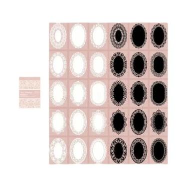 Imagem de Adesivos Vintage Em Renda Preta E Branca 30pcs DIY Para Diário, Colage