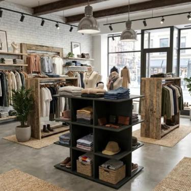 Imagem de Balcão Central Com Nichos Para Loja Comércio Modular Lojas Academias Preto