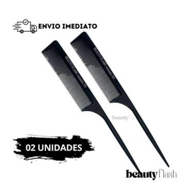 Imagem de Pente Carbono Antiestático 565 Beauty Flash Cabo Fino Cerdas Longas Pr