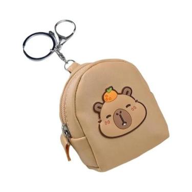 Imagem de Bolsa De Moedas Em Formato De Capivara Grande Capacidade Com Chaveiro 