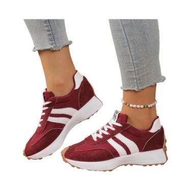 Imagem de Sapatos Casuais Femininos Elegantes Com Cadarço, Bico Redondo, Sola Gr