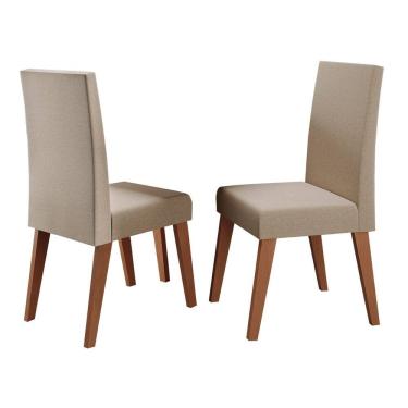 Imagem de Conjunto Sala de Jantar Com 2 Cadeiras Estofadas Linho Milano
