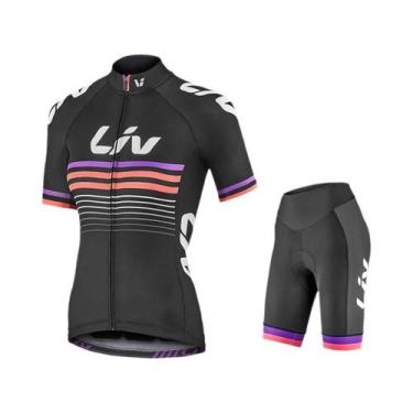 Imagem de Conjunto De Camiseta E Shorts De Ciclismo Feminino Leve E Respirável C