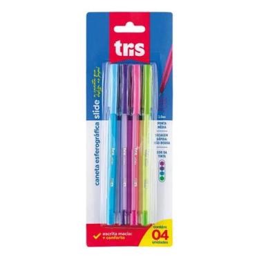 Imagem de Caneta Esferográfica Slide Fashion - 1.0mm - Com 4 Unidades Multicolor