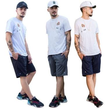 Imagem de 3 Bermuda Shorts Masculino Dry Fit Academia Esporte 2 Bolsos - J94, 1 