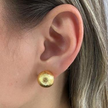 Imagem de Brinco Bola Grande Riscada Banhado em Ouro 18k - Anastásia Joias