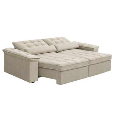 Imagem de Sofá Retrátil E Reclinável 3 Lugares 2,30m Sole Cinza